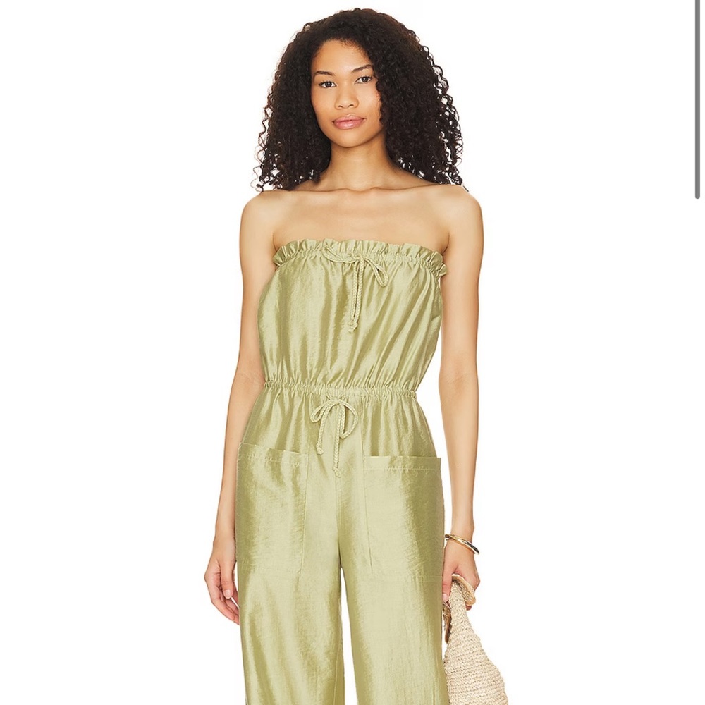 REVOLVE X LOVERS + FRIENDS "BRYNN JUMPSUIT IN SAGE GREEN" - XXS